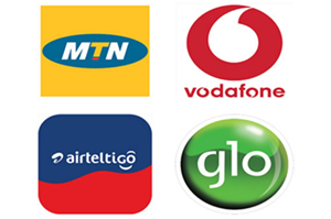 Mobile money from MTN, Airteltigo, Voda, and Glo