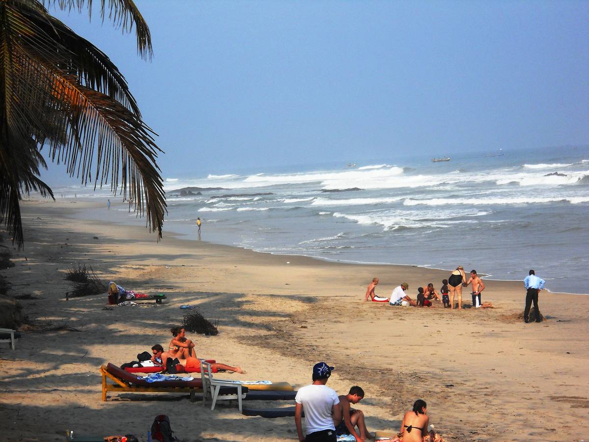 Beach Day at Prampram People relaxing at beach