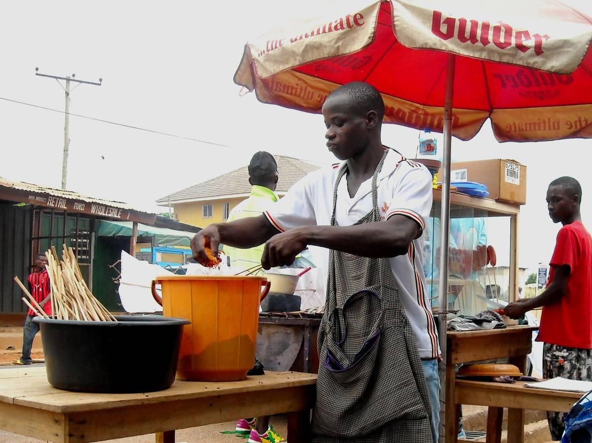 Accra Food Tasting Tour Street food being prepared