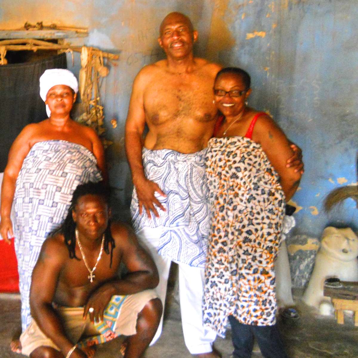 Day of Traditional Ceremony Jessie Aboagye with guests at a traditional blessing