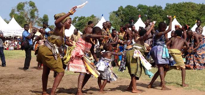 Dancing at festival in Ghana