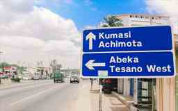 Directional roadsign in Accra