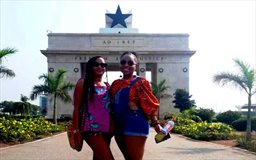 guests in front of Black Star Gate in Accra