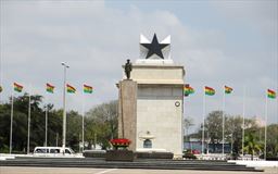 Black Star Gate with Ghana flags