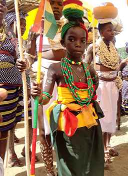 Young girl is a festival parade in Ghana