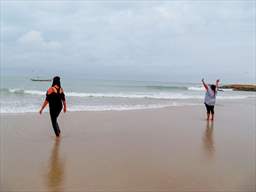 Rejoicing at Cape Coast beach